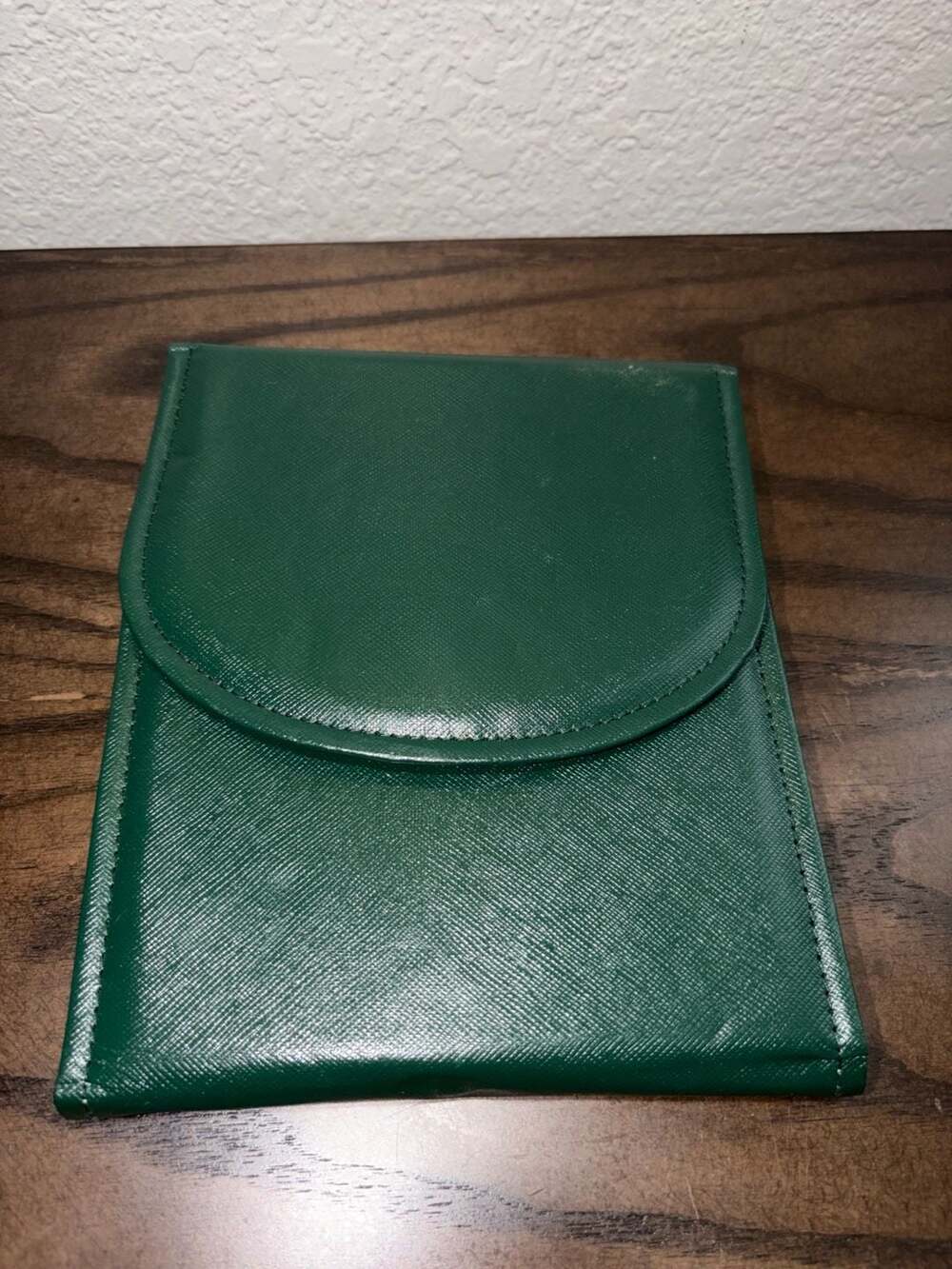 Schiffman's Vintage Green Faux Leather Jewelry Travel Roll Case